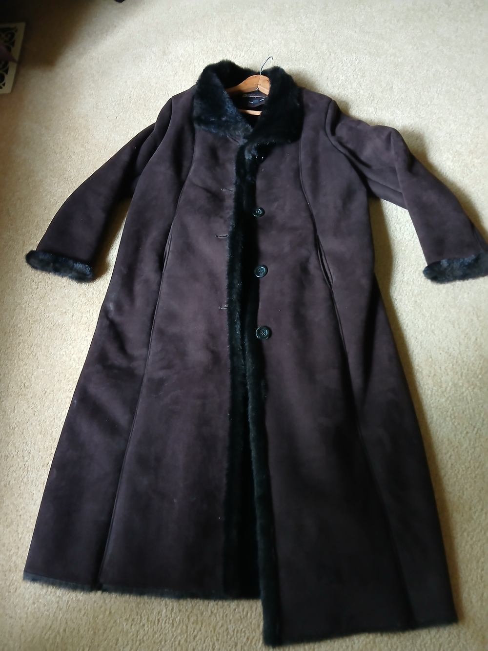 Jones New York Brown Coat with Black Trim